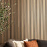 wall covered in oak wood slats