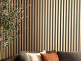 Two-Pack Oak Black Wood Slat Wall