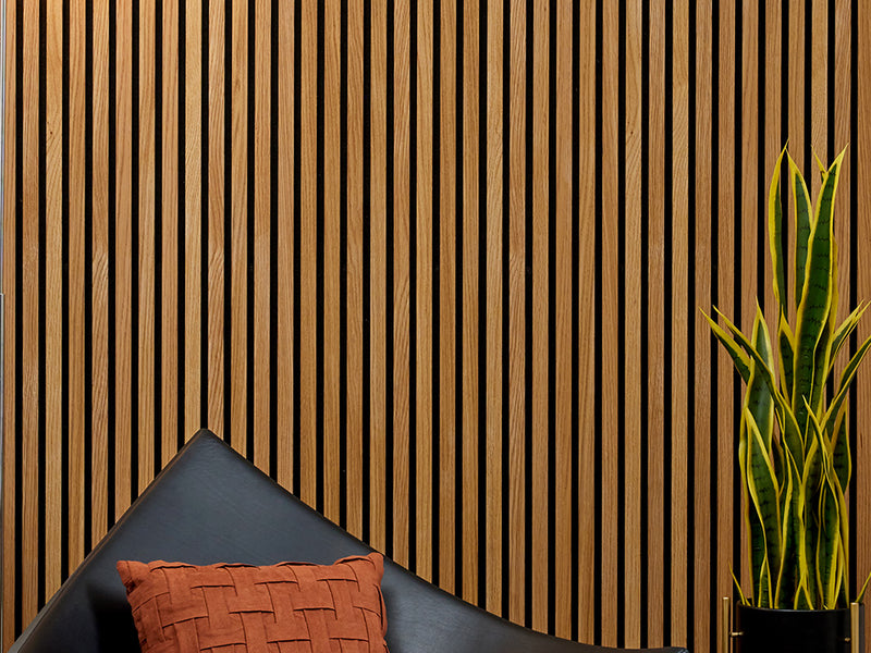 Two-Pack Oak Wood Slat Wall