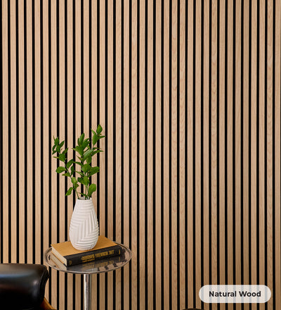 Two-Pack Oak Wood Slat Wall