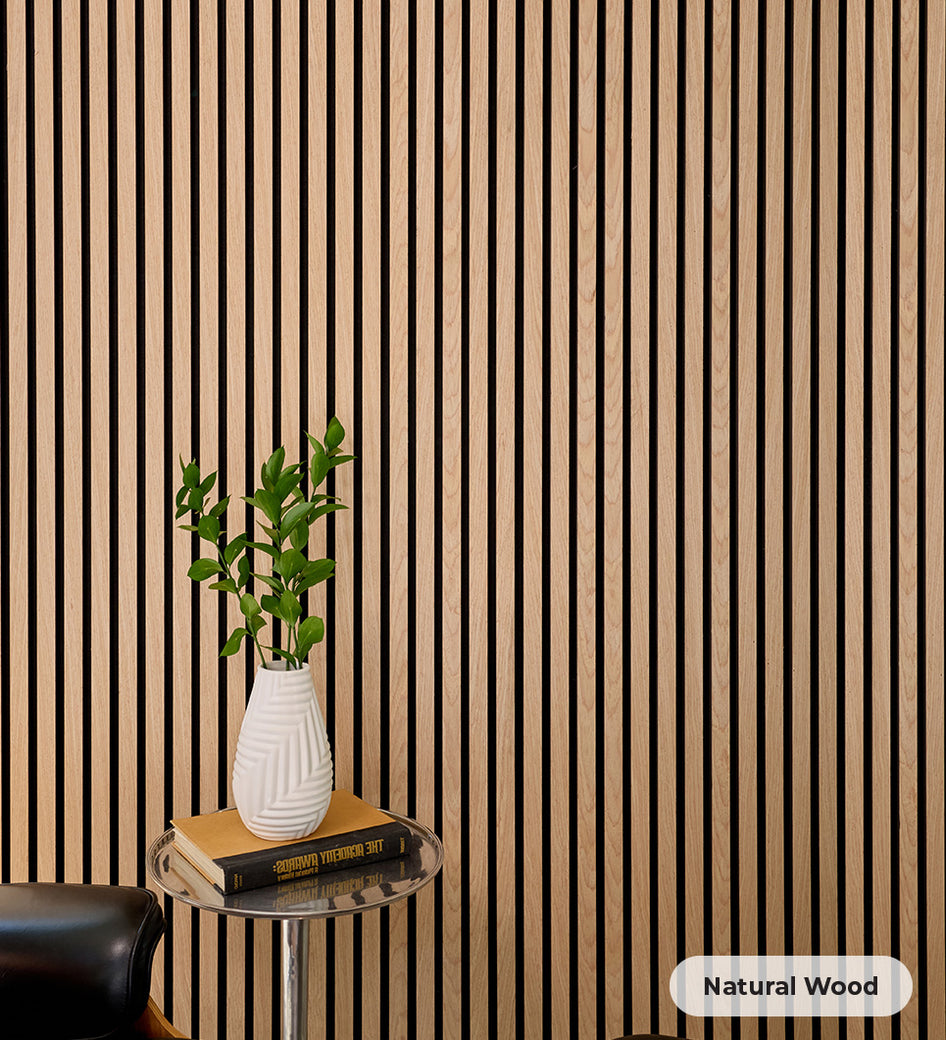 Two-Pack Oak Wood Slat Wall