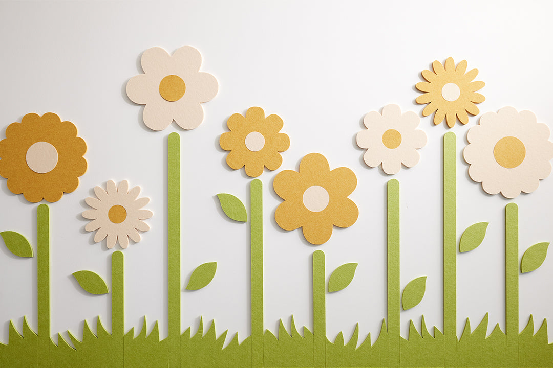 8-Piece Ochre Blossoms with Stems