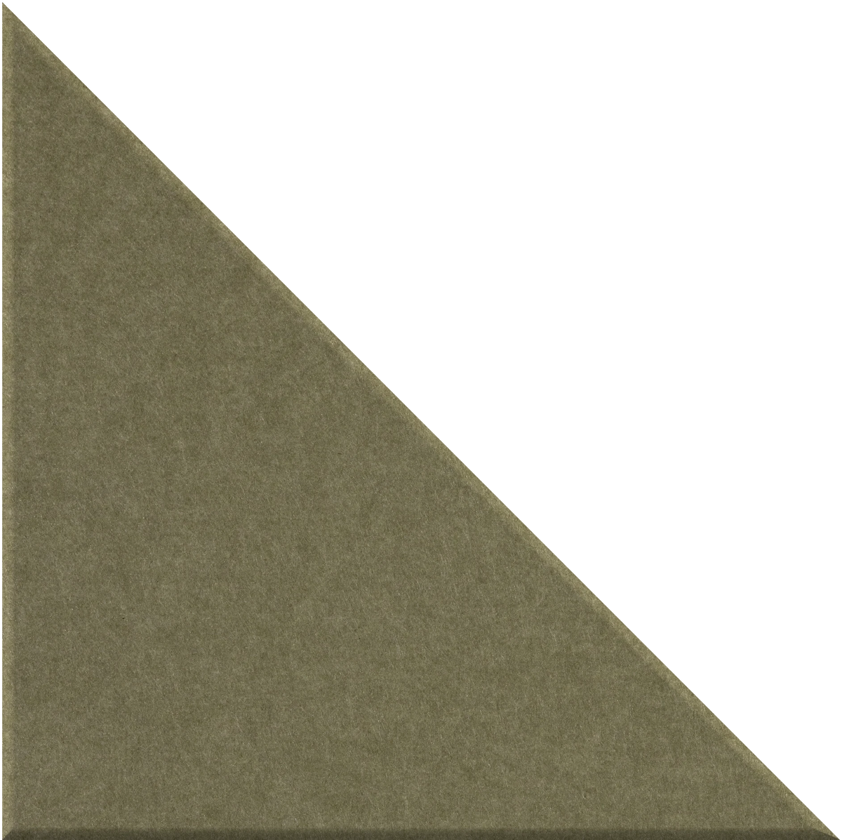 Right triangle tile in olive green with textured surface.