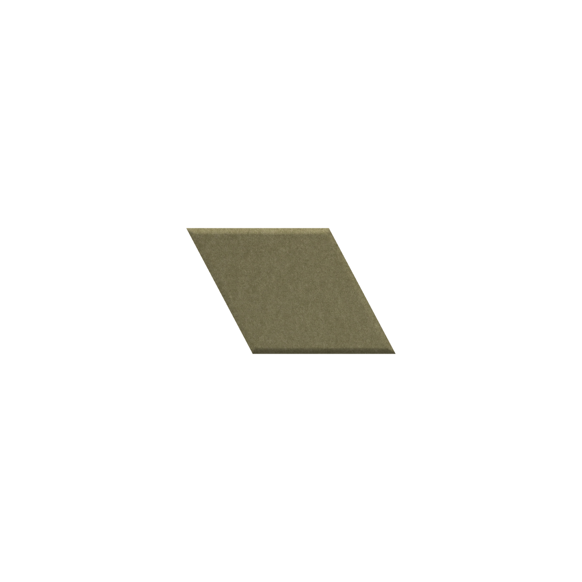A single flat parallelogram tile or swatch in a muted olive-tan color on a plain white background.