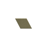 A single flat parallelogram tile or swatch in a muted olive-tan color on a plain white background.