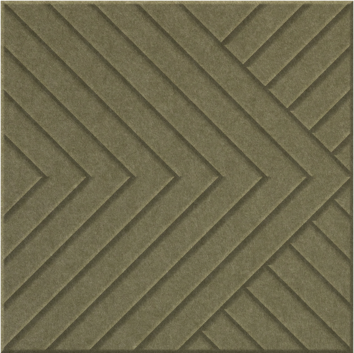 Olive 9mm Engraved Converge felt sample with chevron grooves