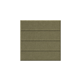A square olive green textured panel with three horizontal recessed grooves, centered on a plain white background.