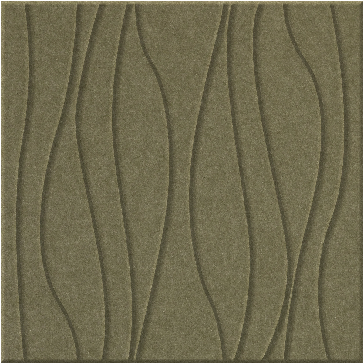 Olive 9mm Engraved River felt sample with wavy vertical grooves