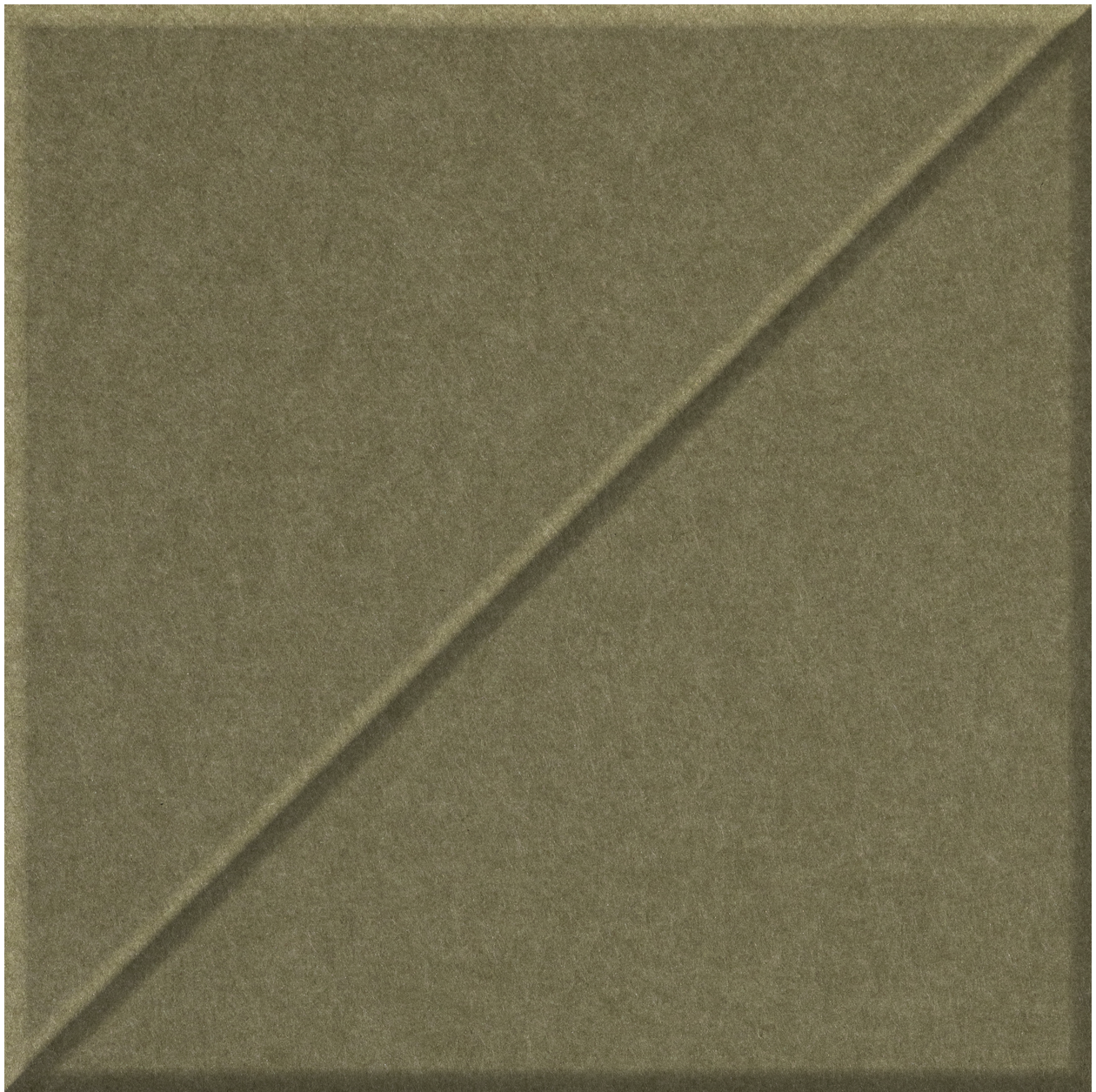 Olive green square tile with diagonal slash pattern across surface.