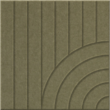 Olive 9mm Engraved Tangent felt sample with concentric quarter circle grooves