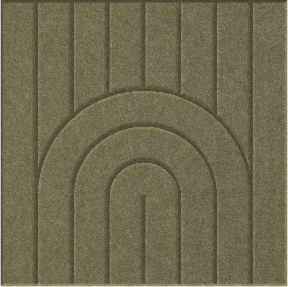 Olive 9mm Engraved Zen felt sample with nested arch grooves