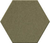 Olive-green hexagonal tile with matte textured finish.