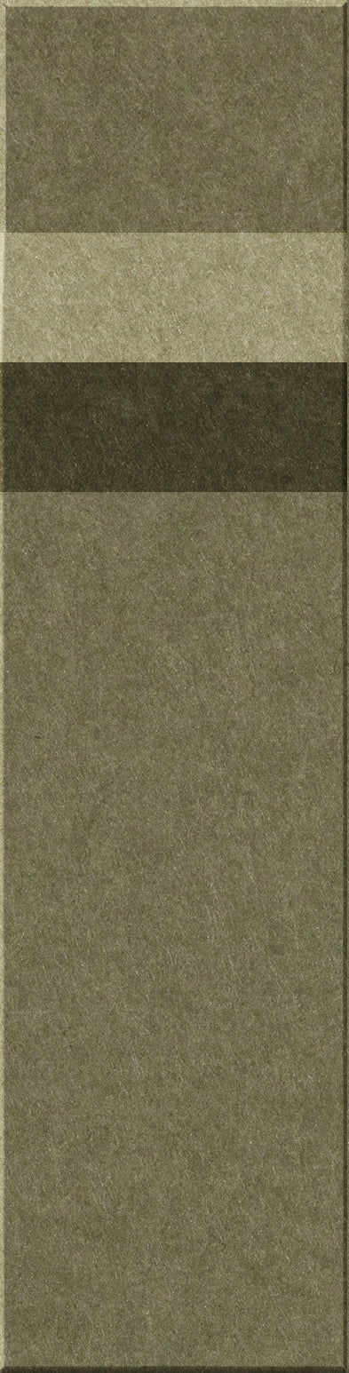 Four rectangular tiles in shades of olive and tan with textured surfaces arranged vertically.
