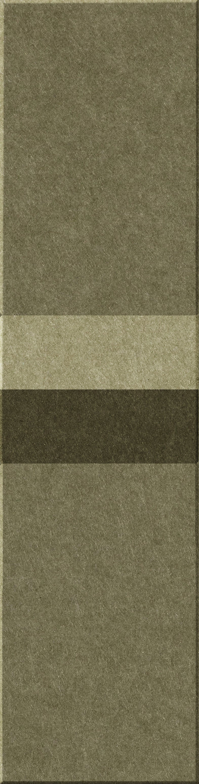 Four rectangular tiles in varying shades of green and tan arranged vertically showing textured surface finishes.