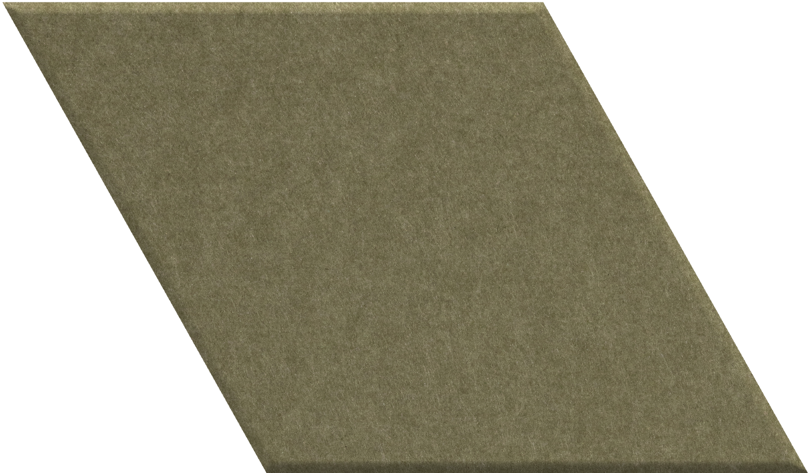 Olive-green diamond-shaped tile with textured matte finish.