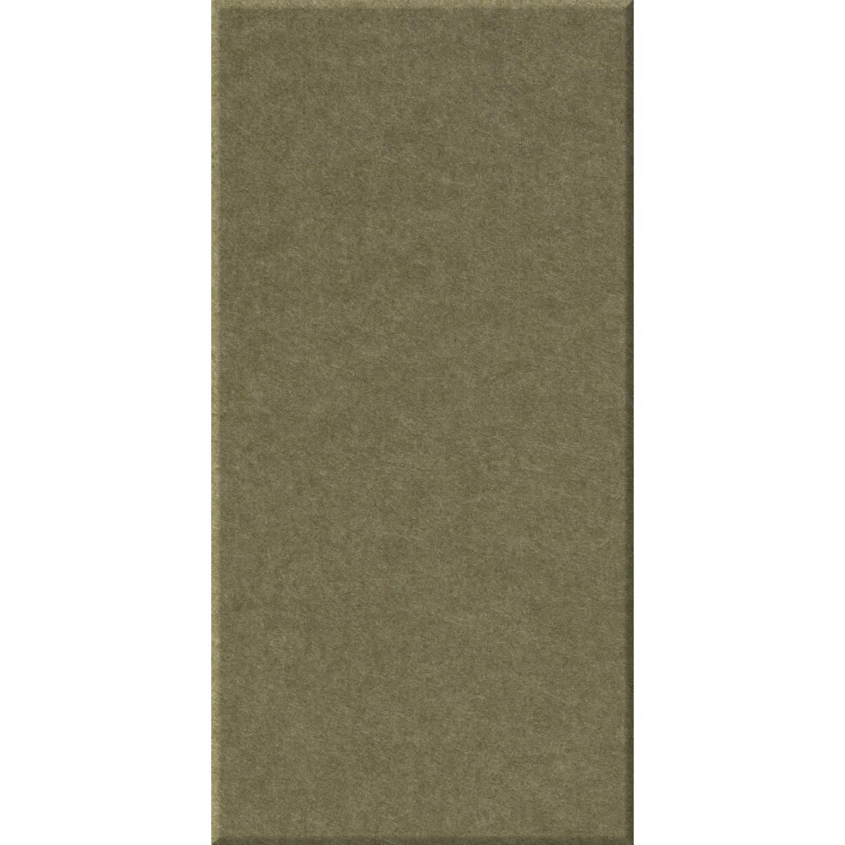 A rectangular fabric or carpet swatch in a muted olive green color, shown against a plain white background.