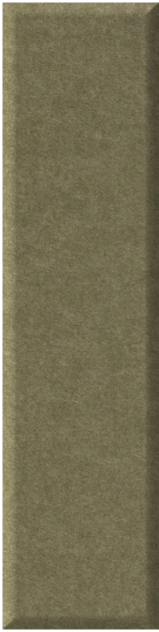 Narrow vertical shiplap tile with textured sage green surface and subtle shadow detailing on edges.