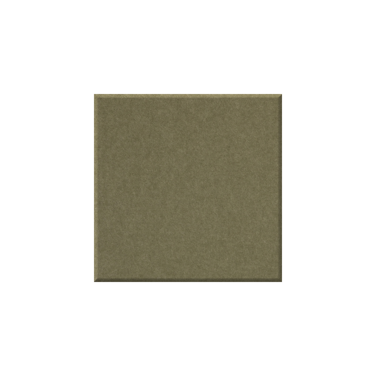 A square textured material swatch in a muted olive green color, centered on a plain white background.