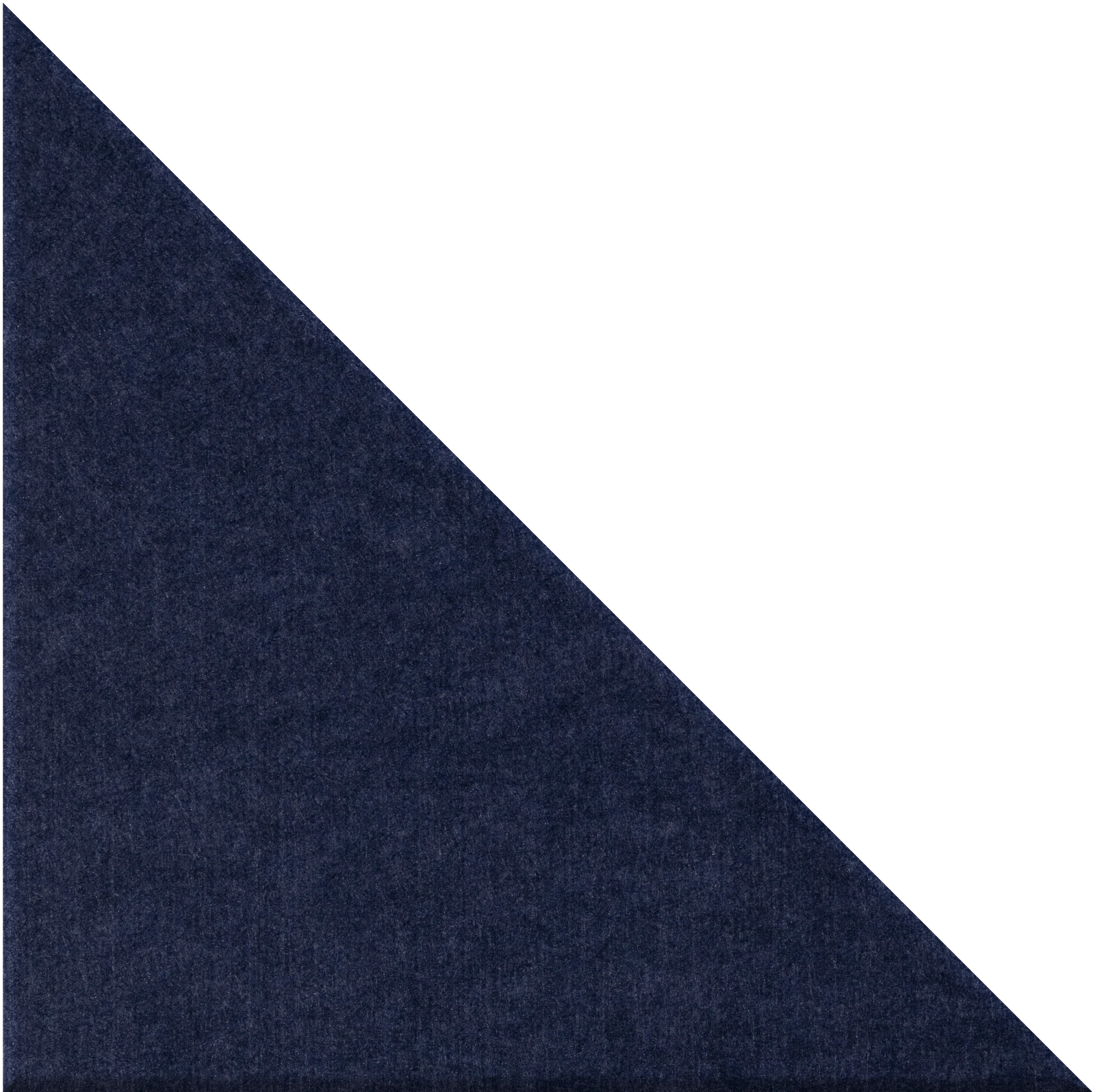 Dark navy blue right triangle tile with textured surface.