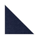 A dark navy blue felt or fabric triangle sample on a plain white background.