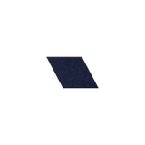 A dark navy blue parallelogram fabric swatch centered on a plain white background.