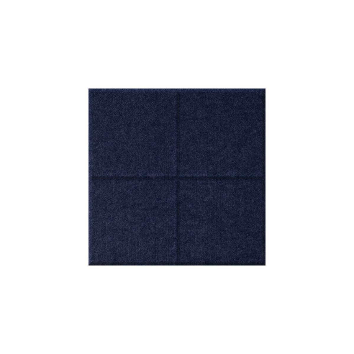 A square navy blue felt or fabric sample centered on a plain white background.