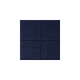 A square navy blue felt or fabric sample centered on a plain white background.