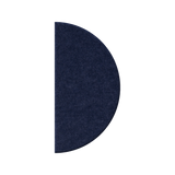 A dark navy blue semi-circular felt or fabric panel shown flat against a plain white background.