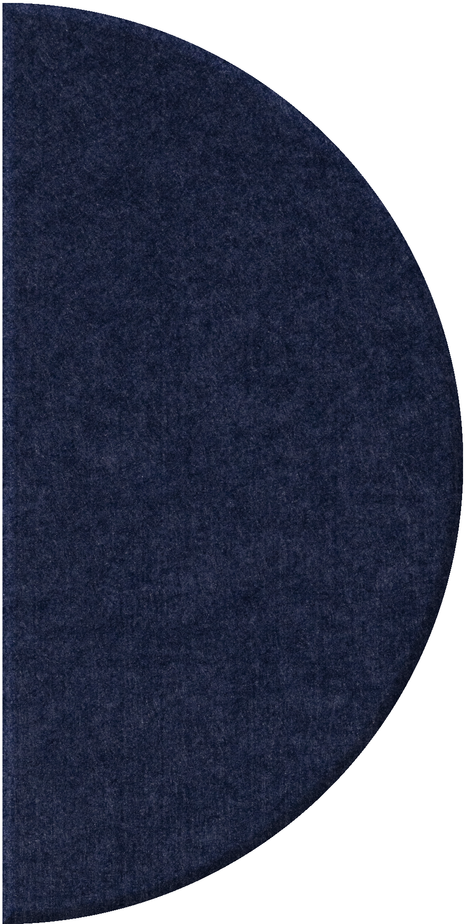 Dark blue half-circle tile with speckled granite finish.