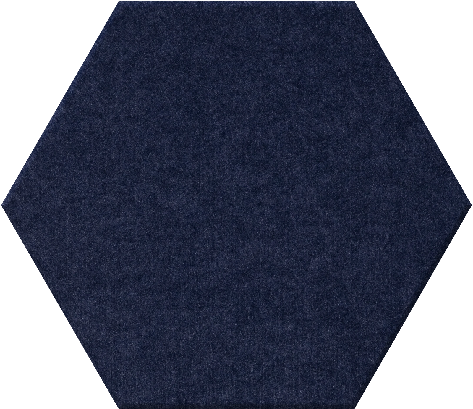 Dark blue hexagonal tile with textured felt surface.