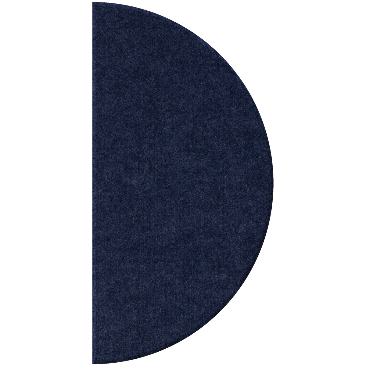 A dark navy blue semi-circular rug or mat shown against a plain white background.