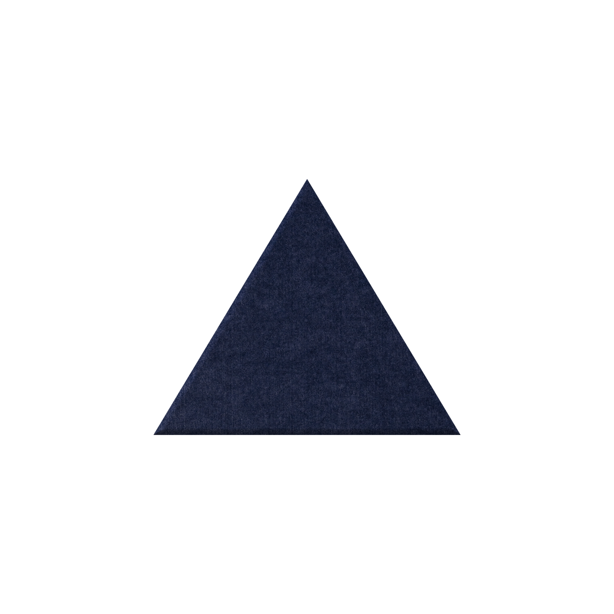 A solid dark navy blue triangle centered on a plain white background.