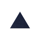 A solid dark navy blue triangle centered on a plain white background.