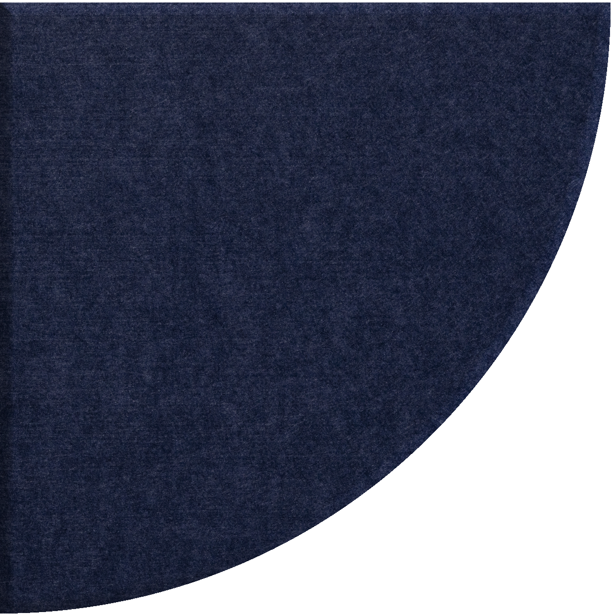 Dark blue quarter circle tile with textured matte surface.
