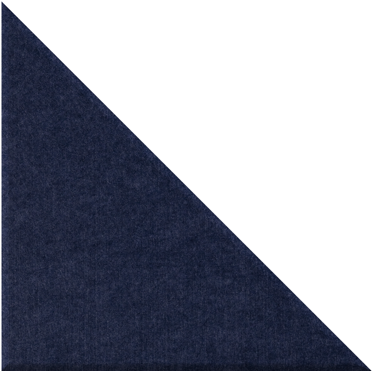 Dark blue right-angled triangle tile with textured surface.