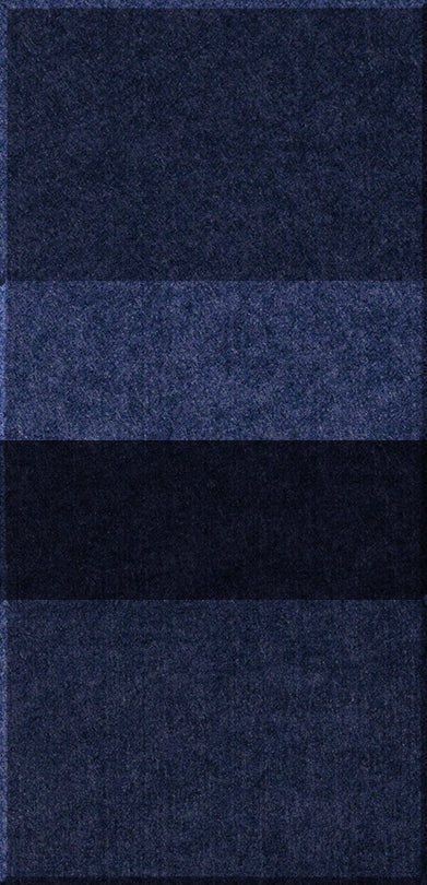 Stacked rectangular tiles in dark blue and black with textured surface finishes.