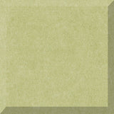 Square tile with pale yellow-green surface and darker olive-toned beveled edges.