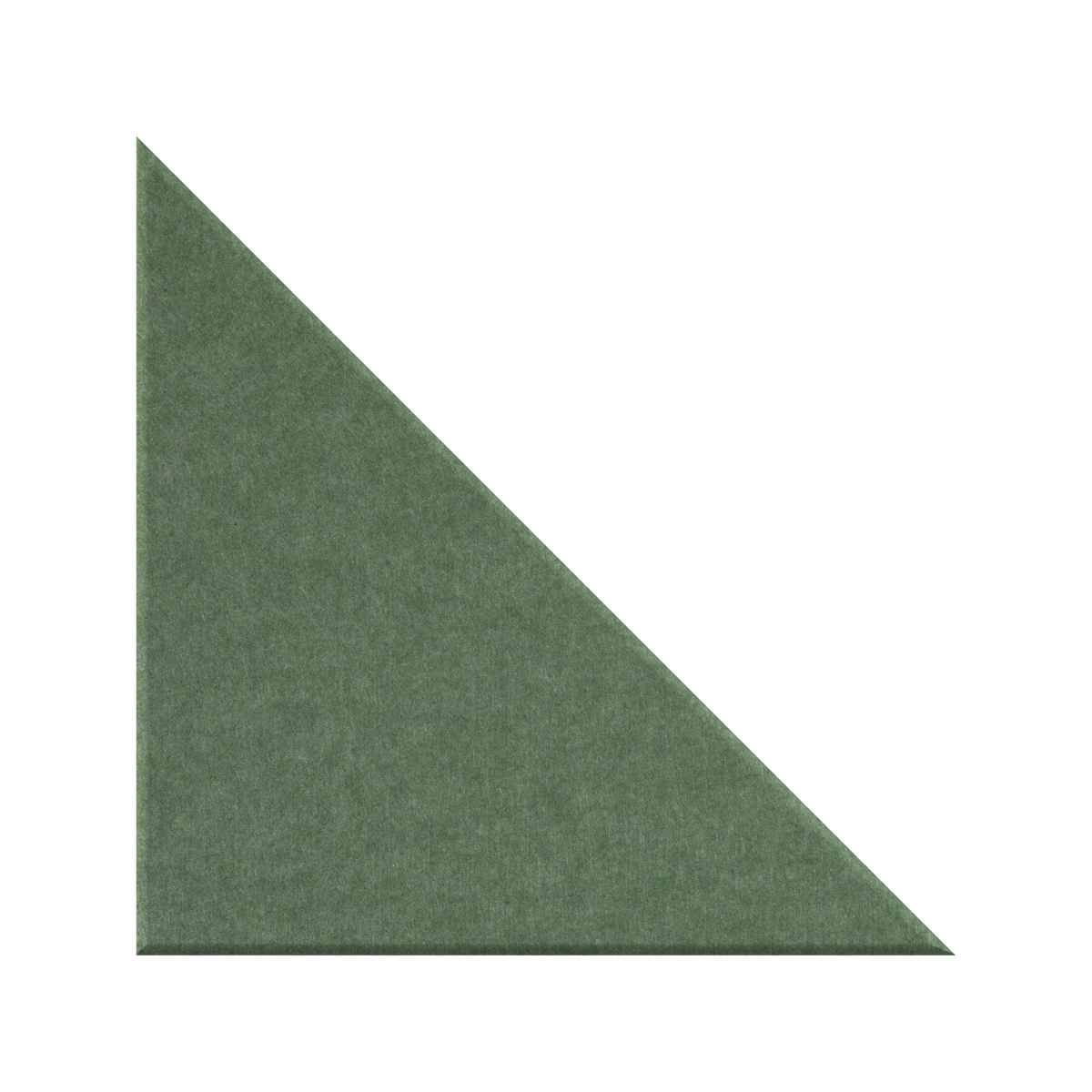 A solid dark green felt or fabric triangular wedge, shown on a plain white background.