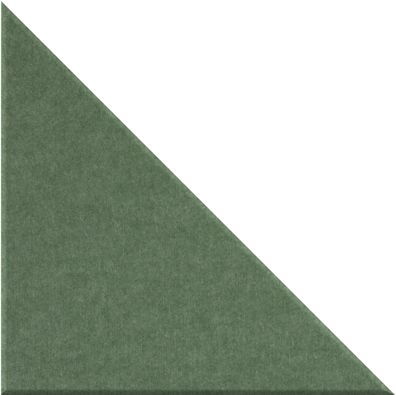 Green triangle tile with textured surface and right angle in bottom-left corner.