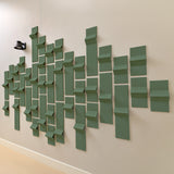green acoustic felt wall tiles with 3D dimension 
