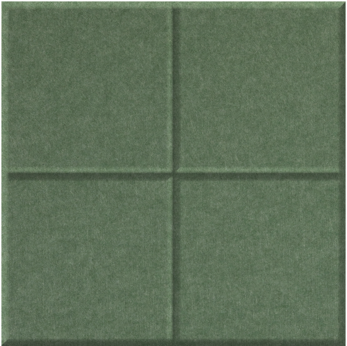 Four-square sage green tile with textured surface and recessed grid pattern dividing sections.