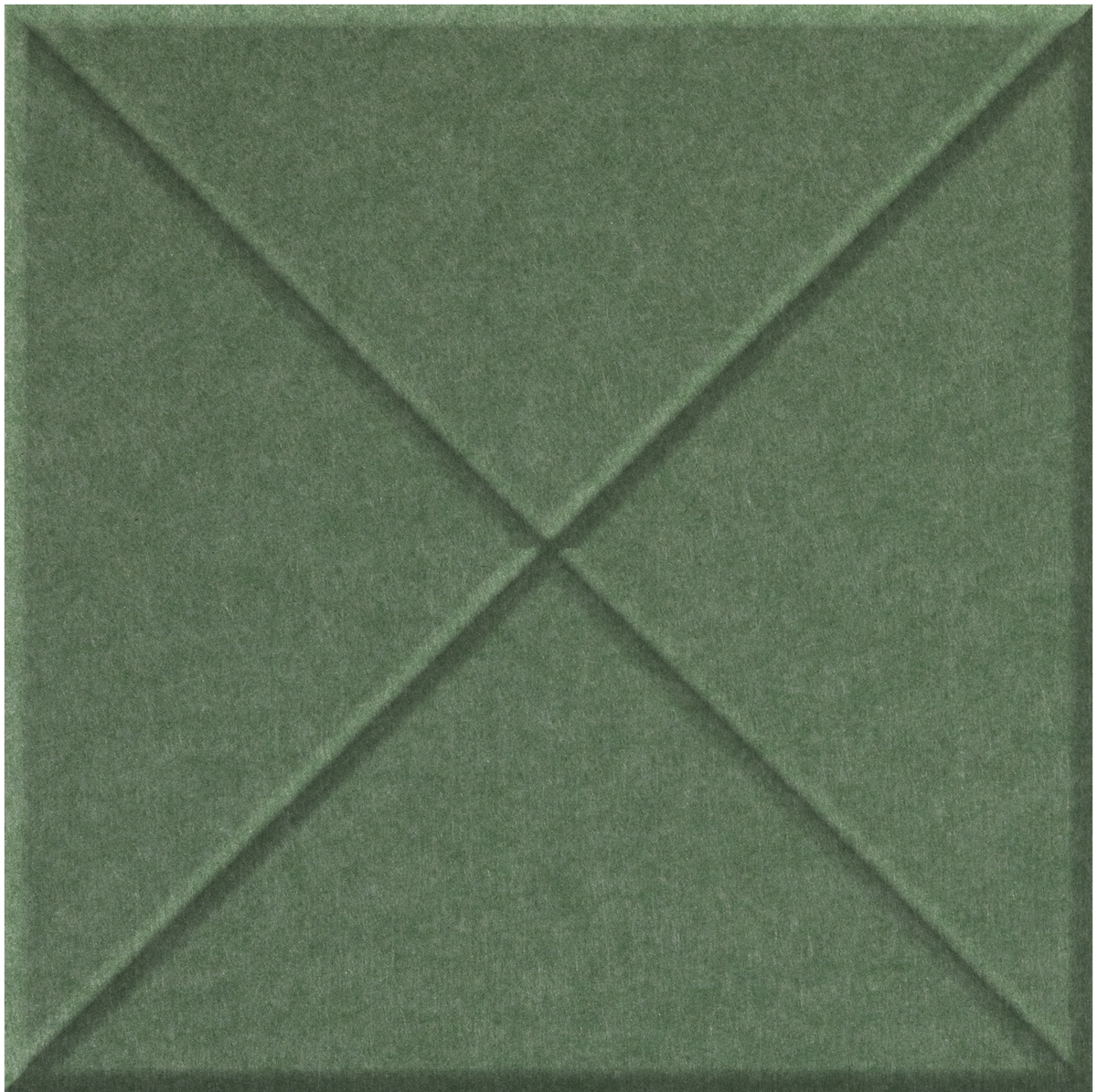 Sage green tile with embossed cross pattern and textured surface.