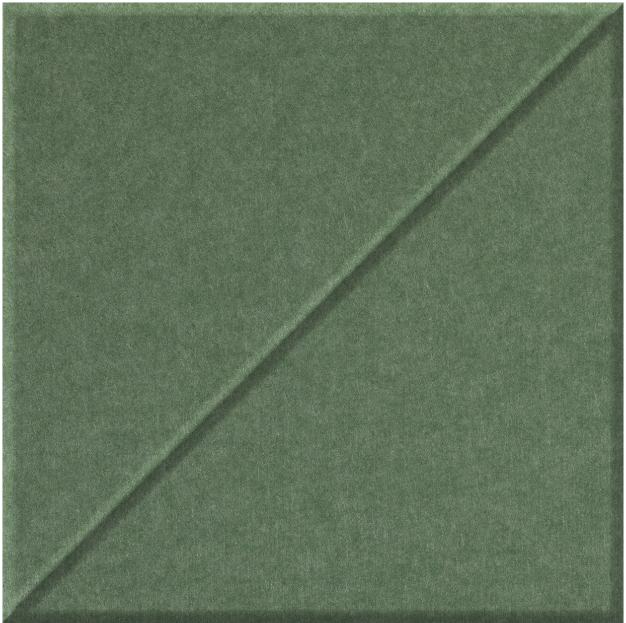 Sage green tile with diagonal slash detail across surface.