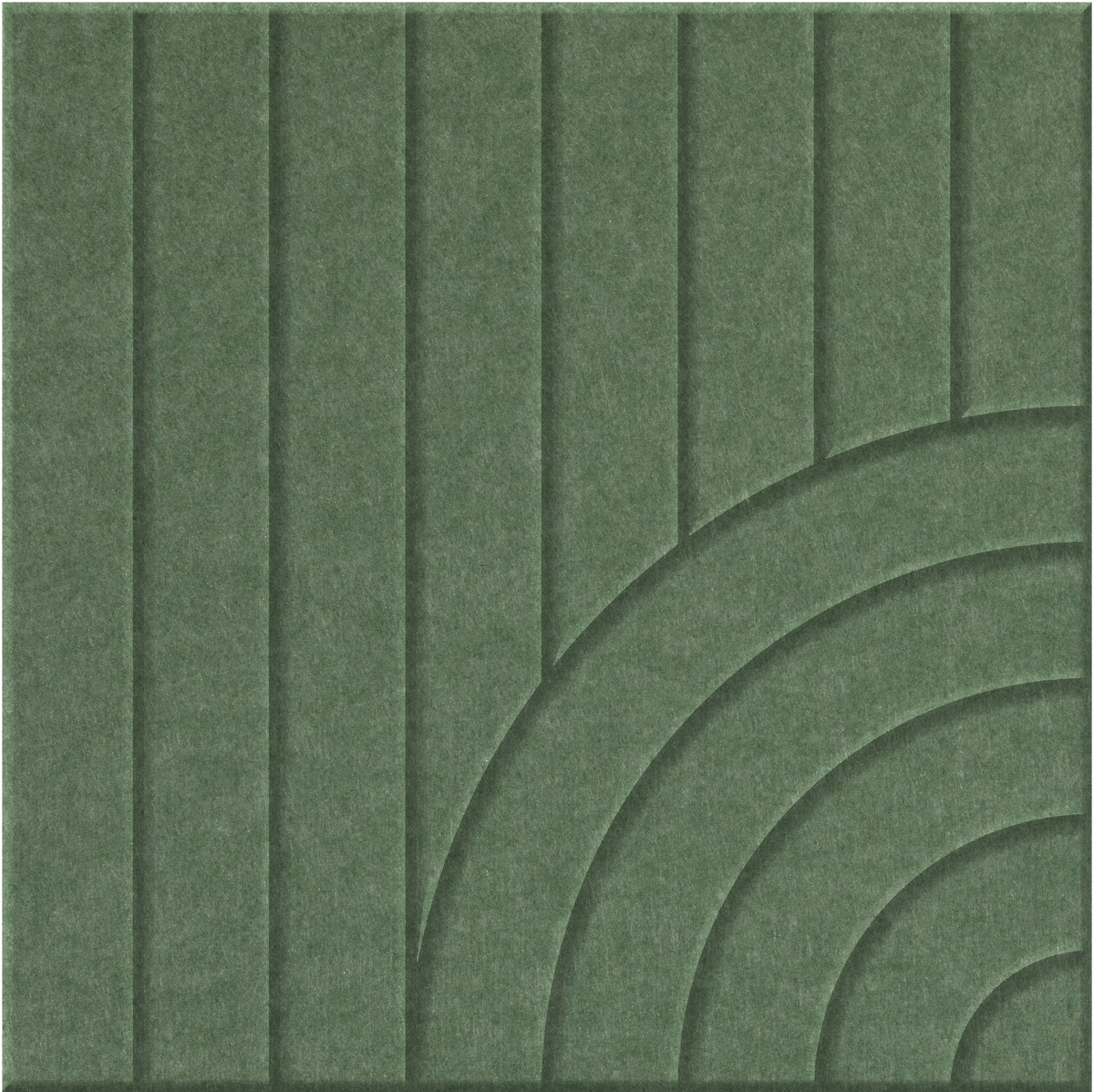 Palm 9mm Engraved Tangent felt sample with concentric quarter circle grooves