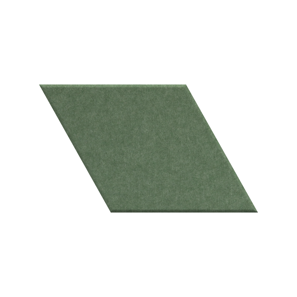 A single flat parallelogram-shaped swatch in muted sage green on a plain white background.