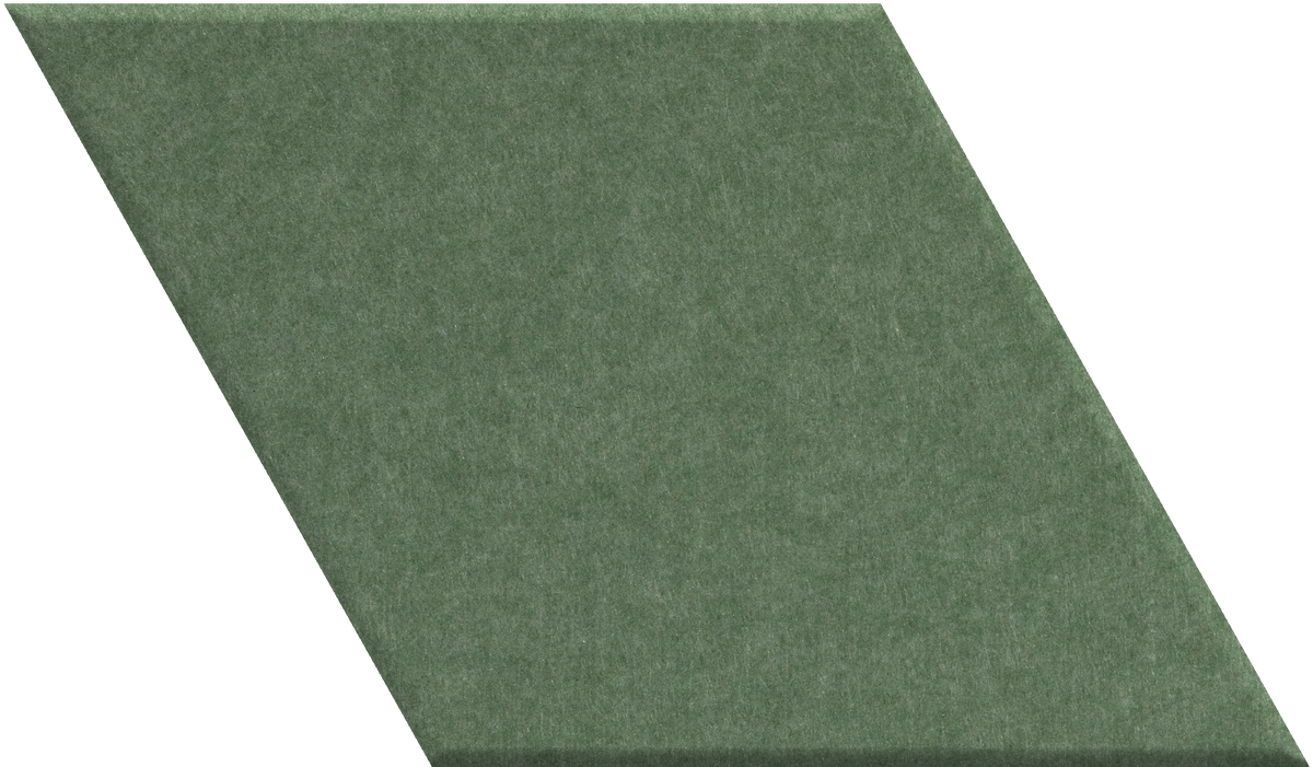 Sage green diamond-shaped tile with matte finish and textured surface.