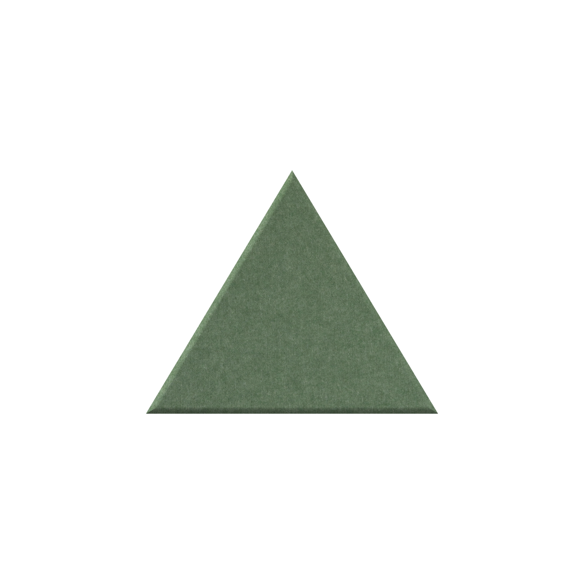 A solid green triangular color swatch centered on a plain white background.