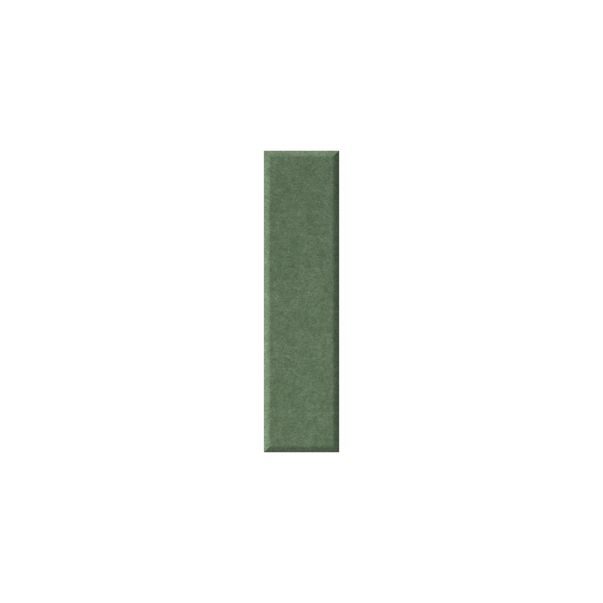 A single vertical rectangular swatch of muted sage green color centered on a plain white background.