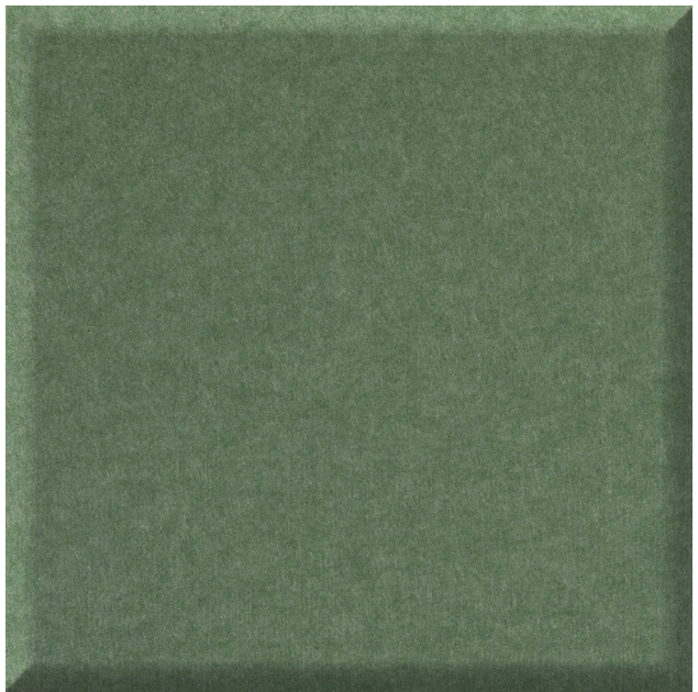 Sage green tile with matte finish and slightly raised edges.