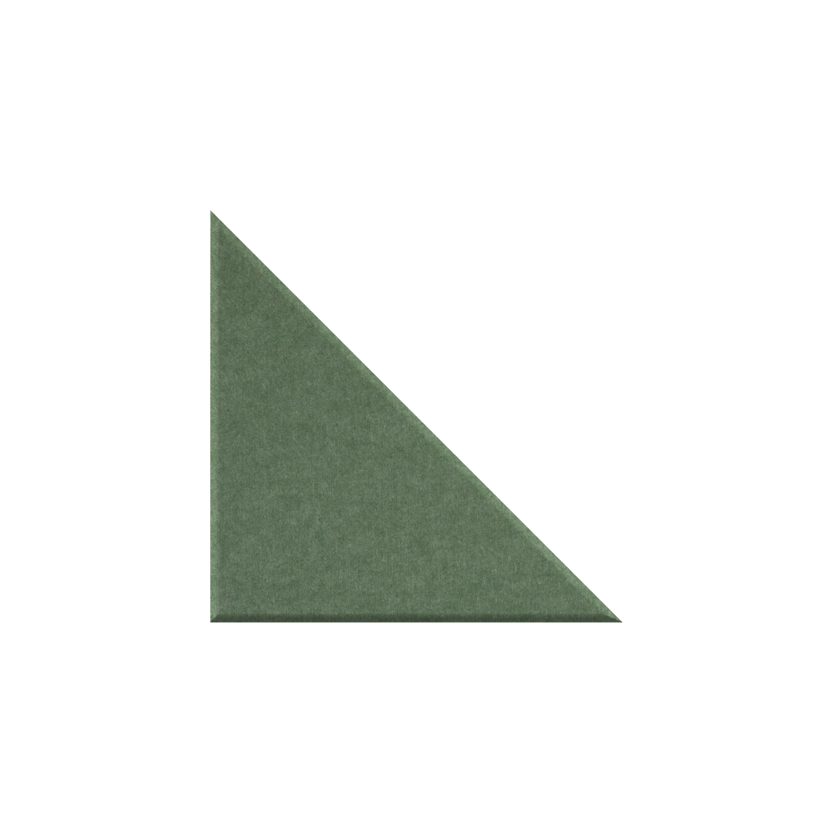 A solid sage green triangular color swatch tile on a plain white background.